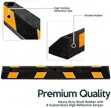 ZONETECH Large Heavy Duty Rubber Parking Curb – 72” Premium Quality Auto Garage - Image 2