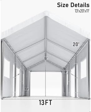 13x20 Ft. Metal Carport Garage - Image 2