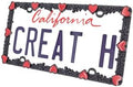 Creathome 3D Daisy Heart License Plate Frame from Pure Zinc Alloy Metal Perfect by creathome