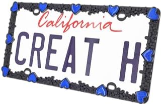 Creathome 3D Daisy Heart License Plate Frame from Pure Zinc Alloy Metal Perfect by creathome