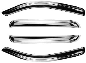 94155Y Chrome Side Window Visor Wind Vent Deflector fit by Puermto