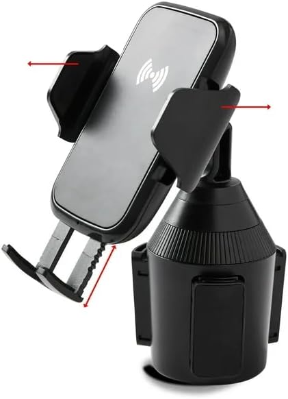 Cup Holder Phone Mount with Wireless Charger, Quick-Push Release Button - Image 2