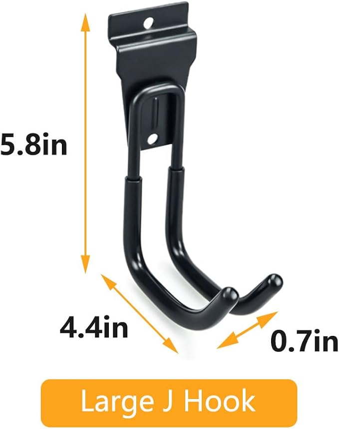 Slatwall Hooks Heavy Duty Slat Wall Accessories Garage Large J Slatwall Hooks - Image 3