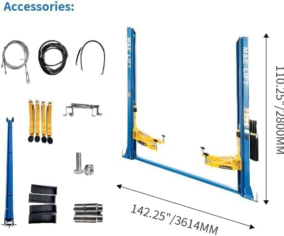 ME 10000lbs 2 Post Lift Car Lift Automotive Lift 2 Post Car Lift Hoist Equipment - Image 2