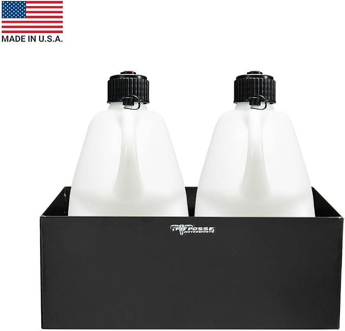 Pit Posse 430BK Double Utility Fuel Jug Rack Holder Shelf 23" Fits 2 Five - Image 2