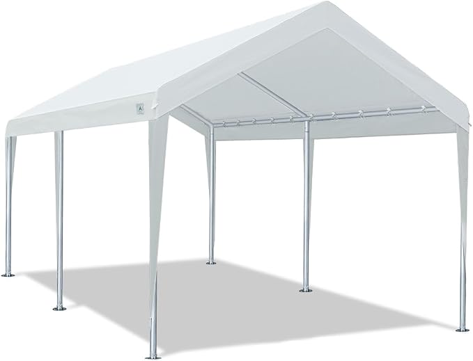 ADVANCE OUTDOOR Adjustable 10x20 ft Heavy Duty Carport Car Canopy Garage Boat by ADVANCEOUTDOOR