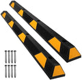 Heavy Duty Rubber Parking Curb Target High Reflective Yellow Safety Stripes by ScinoTec