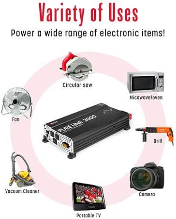 Wagan EL3808 Pure Line Power Inverter 2000 Watt DC 12V to 110V AC Car Pure Sine - Image 7