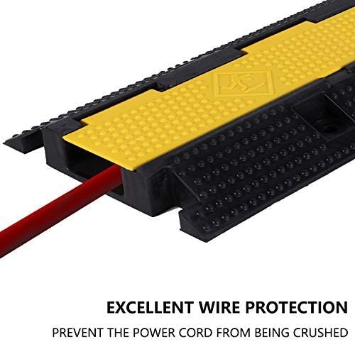 4 Pack Rubber Cable Ramp Hose Cable Protector Ramp 1 Channel 22000Lbs Load - Image 3