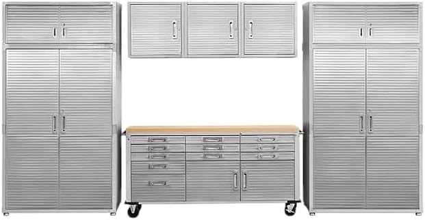Heavy Duty 8-Piece Steel Garage Cabinet Storage Set by Unknown