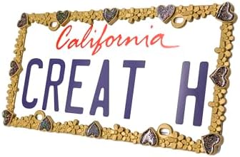 Creathome 3D Shining Daisy Heart License Plate Frame from Pure Zinc Alloy Metal by creathome
