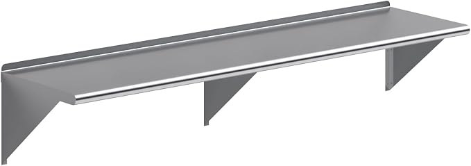 AmGood 72" Long X 18" Deep Stainless Steel Wall Shelf | NSF Certified | by AmGood