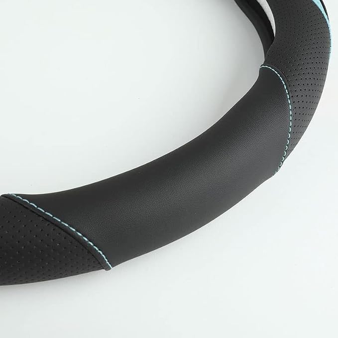 Car Steering Wheel Cover, Leather Steering Wheel Cover Blue Universal 14.5-15 - Image 4