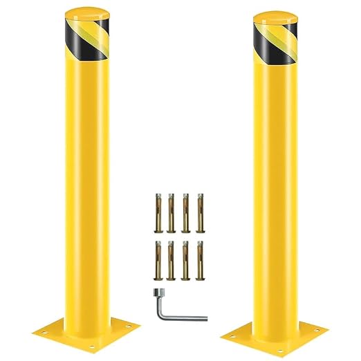 Bollard Post, Steel Bollards, Safety Bollard Yellow Powder Coated Parking by Bstyjqxh