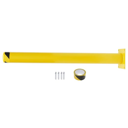 Safety Bollard Post 48'' Height Bollard Post Yellow Steel Pipe Parking Barrier - Image 3