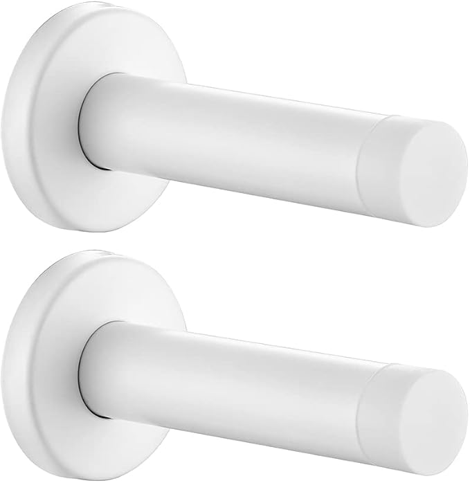JQK Door Stopper White, 304 Stainless Steel Thicken 1mm Sound Dampening Door by Homeimprovement