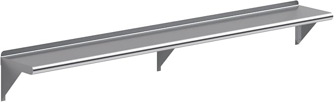 AmGood 72" Long X 10" Deep Stainless Steel Wall Shelf | NSF Certified | by AmGood