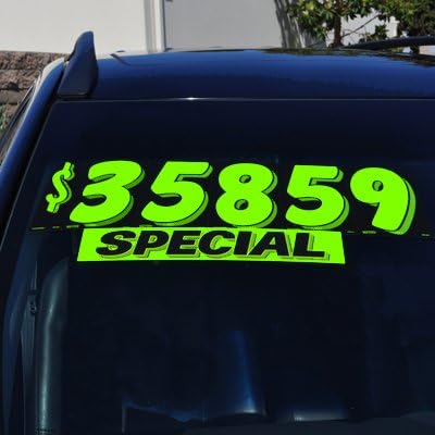 Ez-line Vinyl Windshield Stickers 3 Dozen 15 Inch Chartreuse Slogan Dealership - Image 6