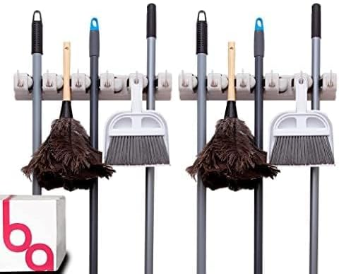 Berry Ave Broom Holder & Wall Mount Garden Tool Organizer- Kitchen, Garage & - Image 2