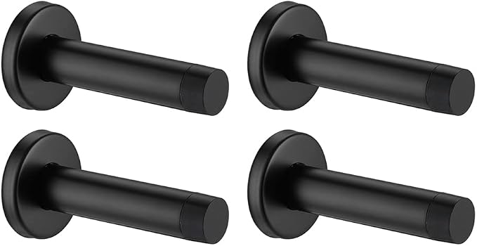 JQK Door Stopper Black, 304 Stainless Steel Thicken 1mm Sound Dampening Door by Homeimprovement