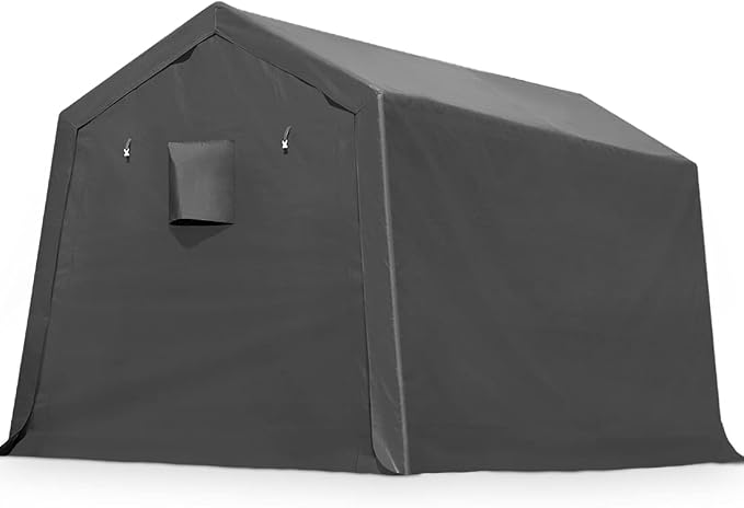 ADVANCE OUTDOOR 8x14 ft Steel Metal Peak Roof Portable Garage Shelter Storage by ADVANCEOUTDOOR