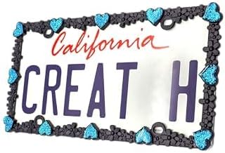 Creathome 3D Shining Daisy Heart License Plate Frame from Pure Zinc Alloy Metal - Image 2