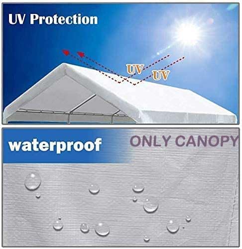 12'x20' Upgraded Carport Replacement Top Canopy Cover - Image 2