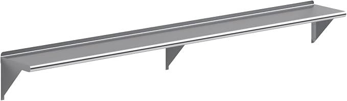 AmGood 96" Long X 12" Deep Stainless Steel Wall Shelf | NSF Certified | by AmGood