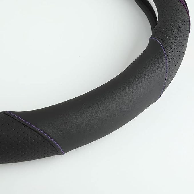 Car Steering Wheel Cover, Leather Steering Wheel Cover Purple Universal 14.5-15 - Image 4