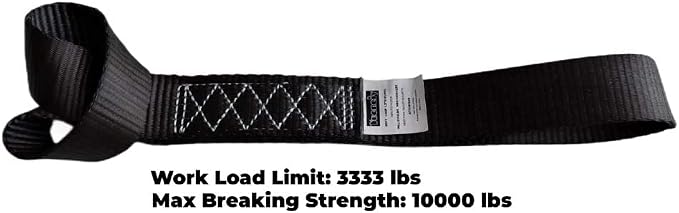 Soft Loop Tie Down Straps Black Breaking Strength 10, 000 LBS Heavy Duty 1.5 - Image 4