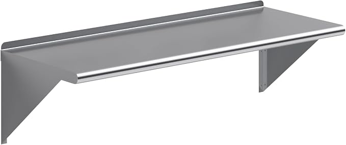 AmGood 48" Long X 18" Deep Stainless Steel Wall Shelf | NSF Certified | by AmGood