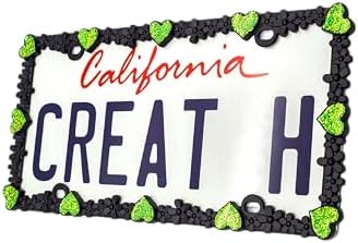 Creathome 3D Shining Daisy Heart License Plate Frame from Pure Zinc Alloy Metal by creathome