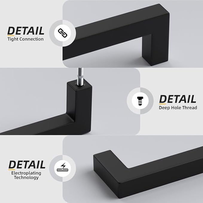 Black Matte Cabinet Pulls Goldenwarm Kitchen Bathroom Door Drawer Closet - Image 4