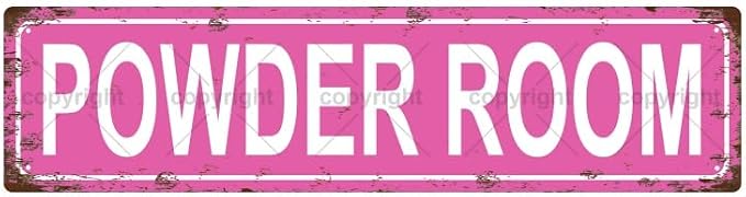 POWDER ROOM Space Vintage Metal Tin Street Sign Bar Cafe Garage Cave Home Room by Unknown