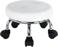 Modern PU Leather Low Round Rolling Stool by WKWKER