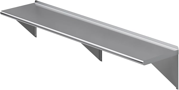AmGood 72" Long X 16" Deep Stainless Steel Wall Shelf | NSF Certified | by AmGood