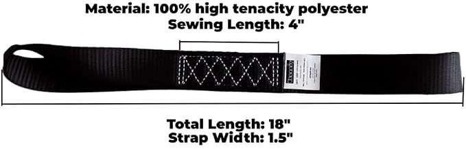 Soft Loop Tie Down Straps Black Breaking Strength 10, 000 LBS Heavy Duty 1.5 - Image 3