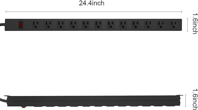 Metal Wall Mount Power Strip, Mountable Power Outlet - Image 2