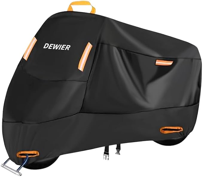 Motorcycle Cover Waterproof Outdoor, 420D Heavy Duty, M 71in, All Season by Dewier
