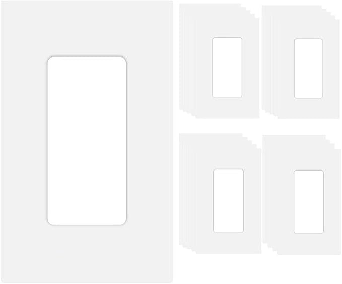 20 Pack 1-Gang Screwless Decorator Wall Plate Cover Switch Outlet Electrical by COAPIN258