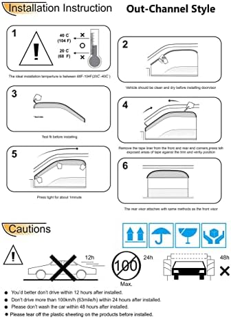 92359 Side Window Visor Wind Vent Deflector fit - Image 8