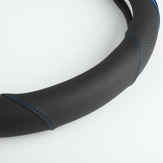 Car Steering Wheel Cover, Leather Steering Wheel Cover Blue Universal 14.5-15 - Image 4
