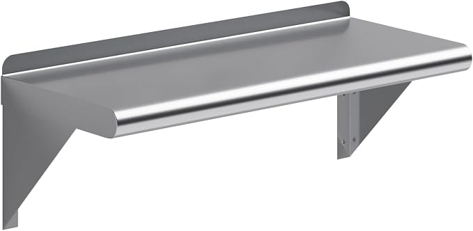 AmGood 24" Long X 10" Deep Stainless Steel Wall Shelf | NSF Certified | by AmGood