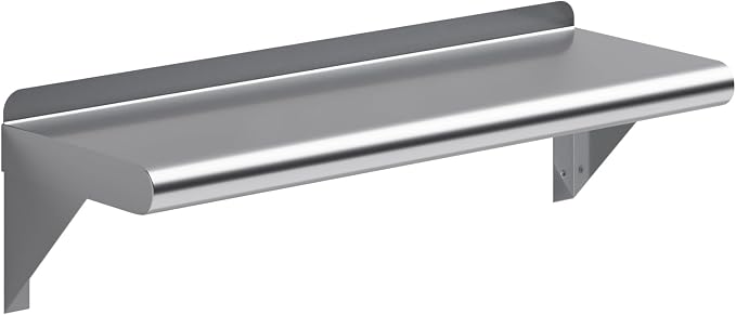 AmGood 24" Long X 8" Deep Stainless Steel Wall Shelf | NSF Certified | by AmGood