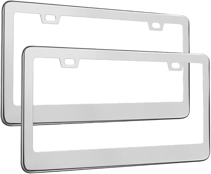 OKLPF Silver License Plate Holder, Stainless Steel License Plate Holder - Image 2