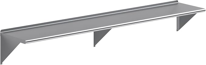 AmGood 96" Long X 18" Deep Stainless Steel Wall Shelf | NSF Certified | by AmGood