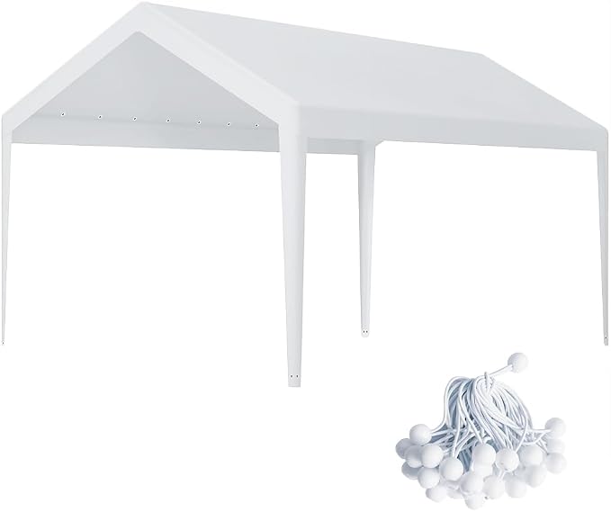 Rutile 12 x 20 FT Carport Replacement Cover, Heavy Duty Car Tarp Canopy Tent by Rutile
