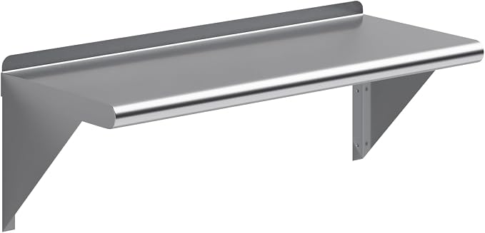 AmGood 12" X 30" Stainless Steel Wall Shelf | NSF Certified Metal Shelving by AmGood
