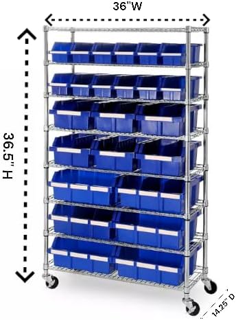 Heavy-Duty Steel Wire Shelving Storage Unit, 24-bin Rack - Image 8