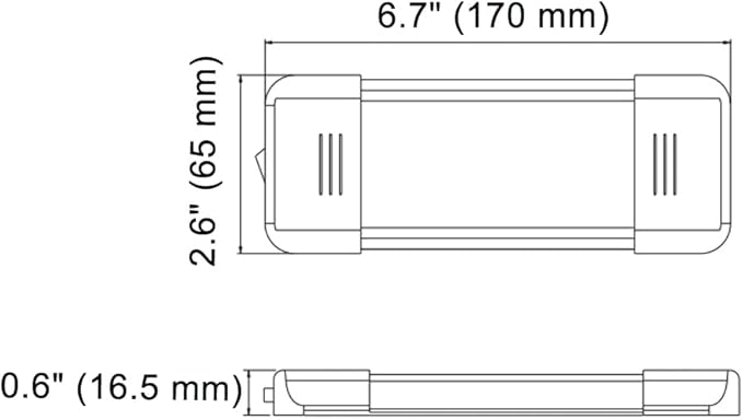 LED Interior Utility Light Fixture 6.7" x 2.6", High Lumen-Output Low Current - Image 2